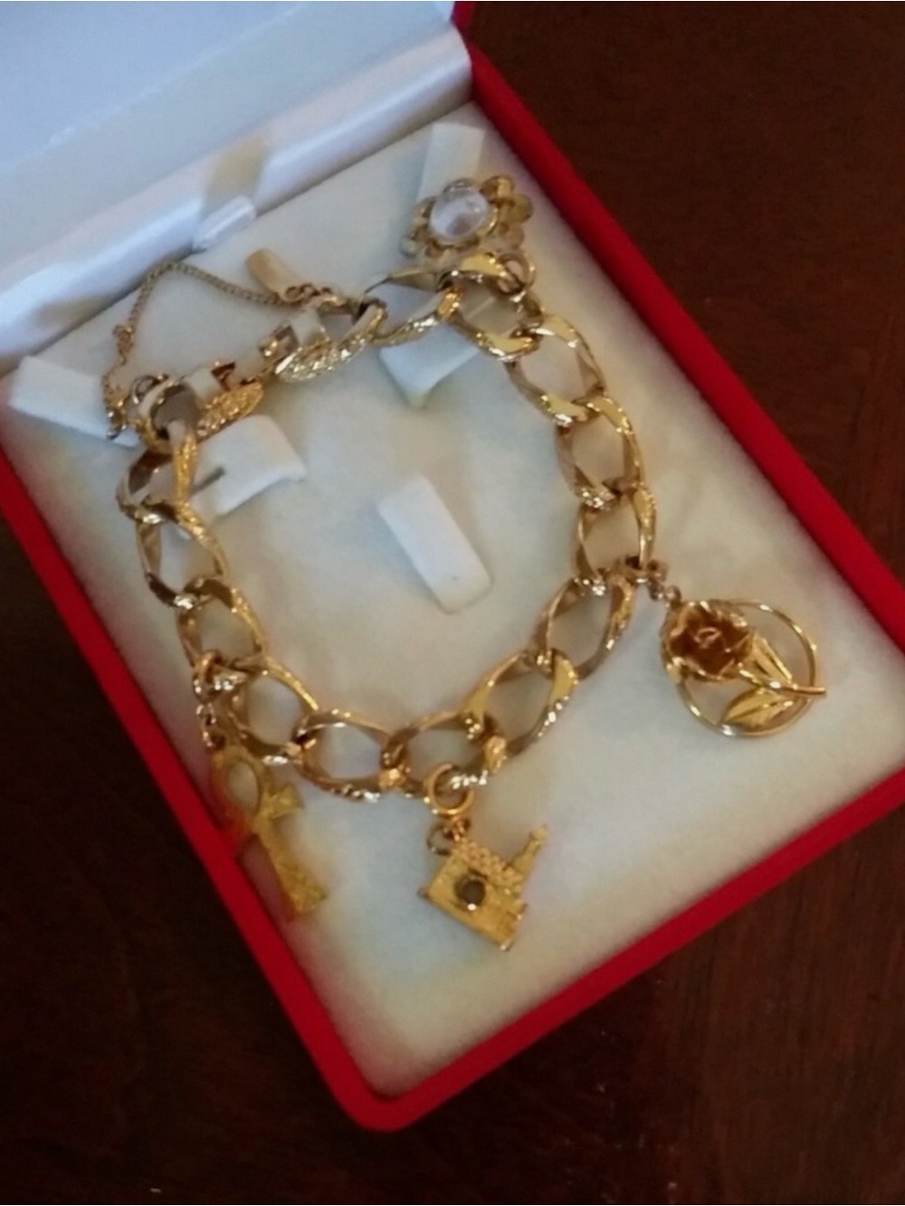 Vintage MONET Charm Link Bracelet - Women Jewelry